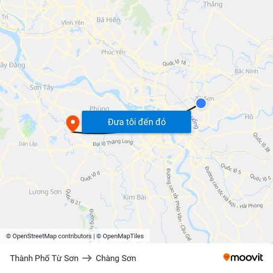 Thành Phố Từ Sơn to Chàng Sơn map