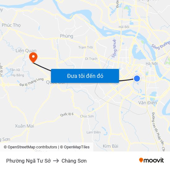 Phường Ngã Tư Sở to Chàng Sơn map