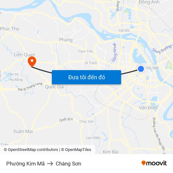 Phường Kim Mã to Chàng Sơn map