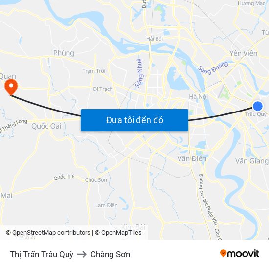 Thị Trấn Trâu Quỳ to Chàng Sơn map