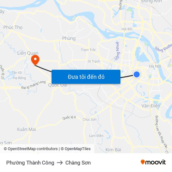 Phường Thành Công to Chàng Sơn map