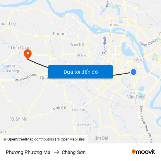 Phường Phương Mai to Chàng Sơn map