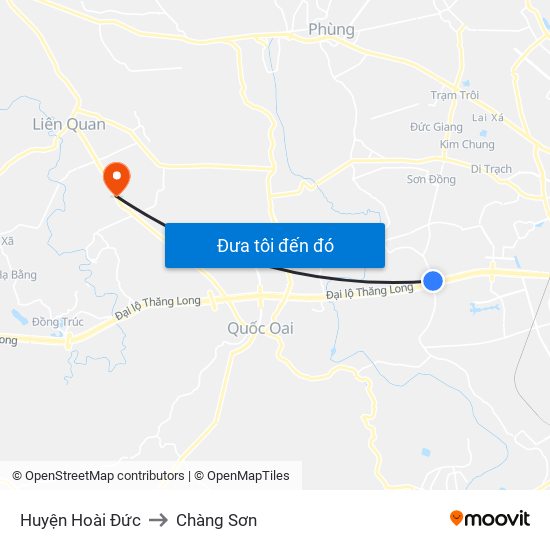 Huyện Hoài Đức to Chàng Sơn map