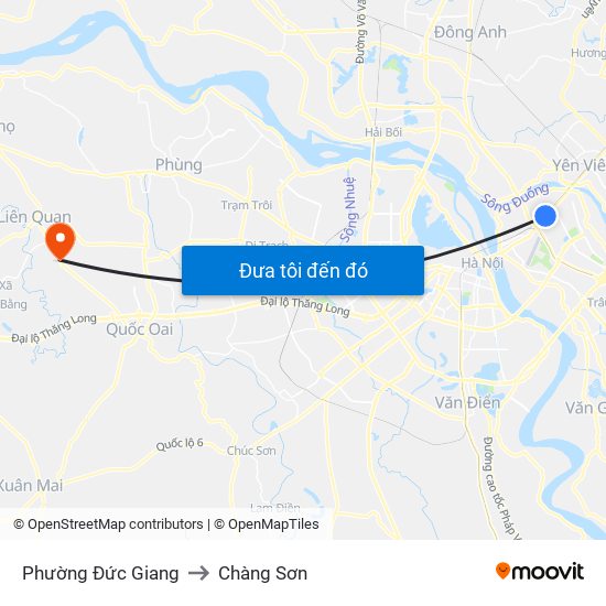Phường Đức Giang to Chàng Sơn map