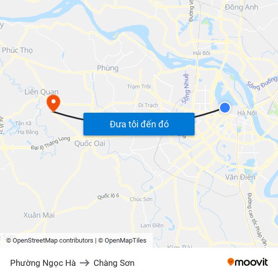 Phường Ngọc Hà to Chàng Sơn map