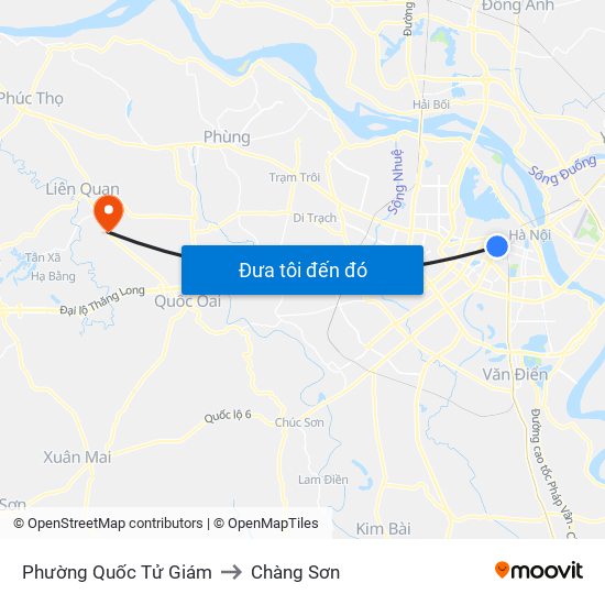 Phường Quốc Tử Giám to Chàng Sơn map