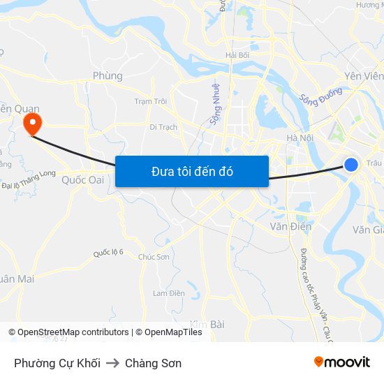 Phường Cự Khối to Chàng Sơn map