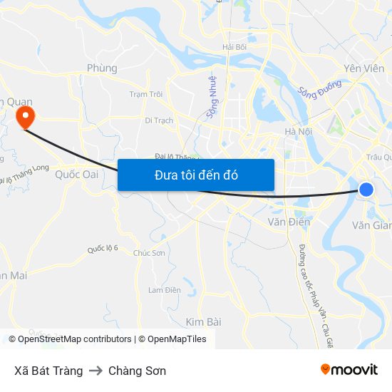 Xã Bát Tràng to Chàng Sơn map