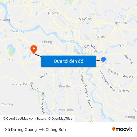 Xã Dương Quang to Chàng Sơn map