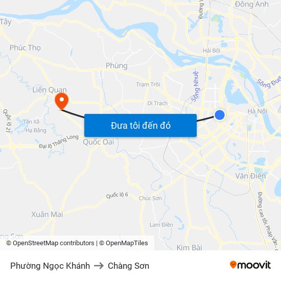 Phường Ngọc Khánh to Chàng Sơn map