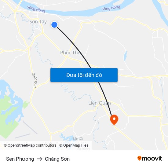 Sen Phương to Chàng Sơn map