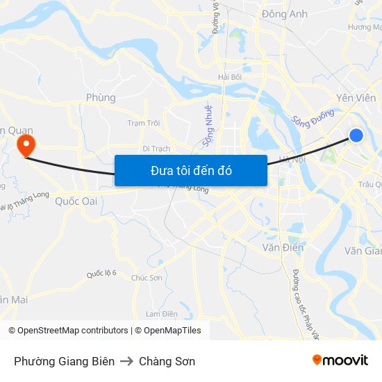 Phường Giang Biên to Chàng Sơn map
