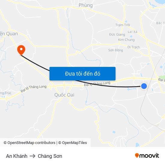 An Khánh to Chàng Sơn map