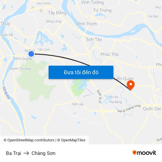 Ba Trại to Chàng Sơn map