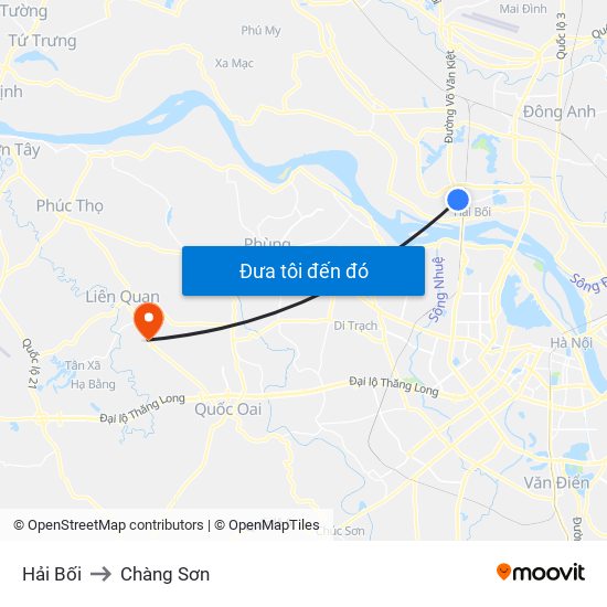 Hải Bối to Chàng Sơn map