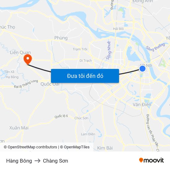 Hàng Bông to Chàng Sơn map
