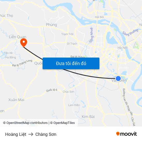 Hoàng Liệt to Chàng Sơn map