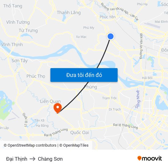 Đại Thịnh to Chàng Sơn map