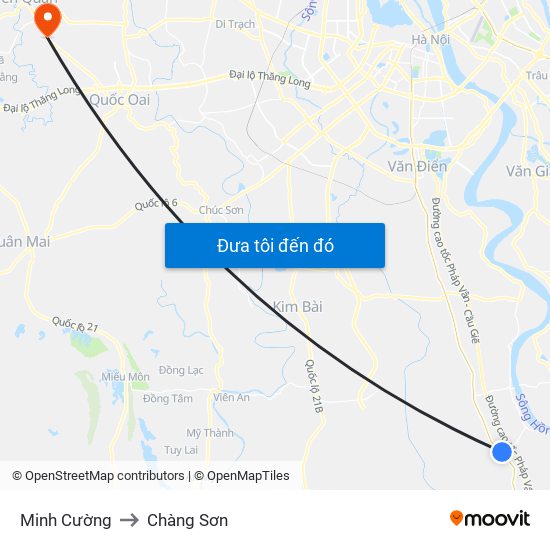 Minh Cường to Chàng Sơn map