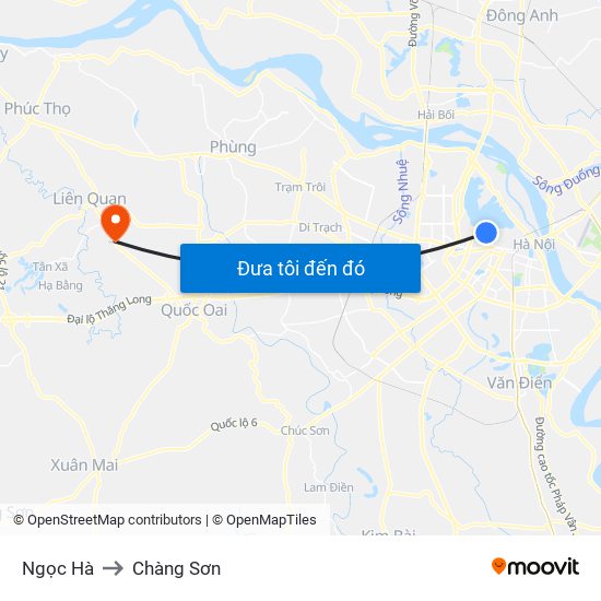 Ngọc Hà to Chàng Sơn map