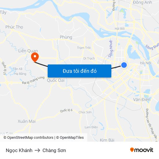 Ngọc Khánh to Chàng Sơn map