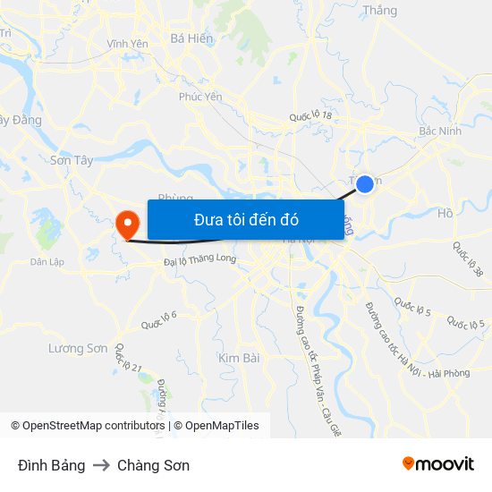 Đình Bảng to Chàng Sơn map