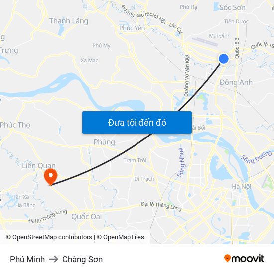 Phú Minh to Chàng Sơn map