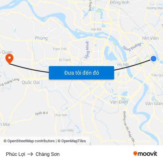 Phúc Lợi to Chàng Sơn map