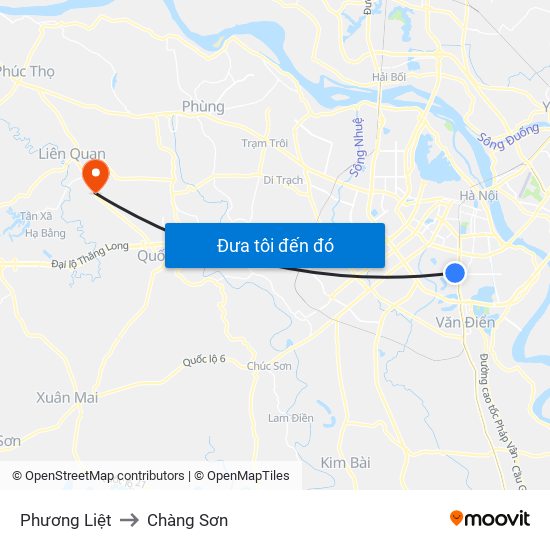 Phương Liệt to Chàng Sơn map