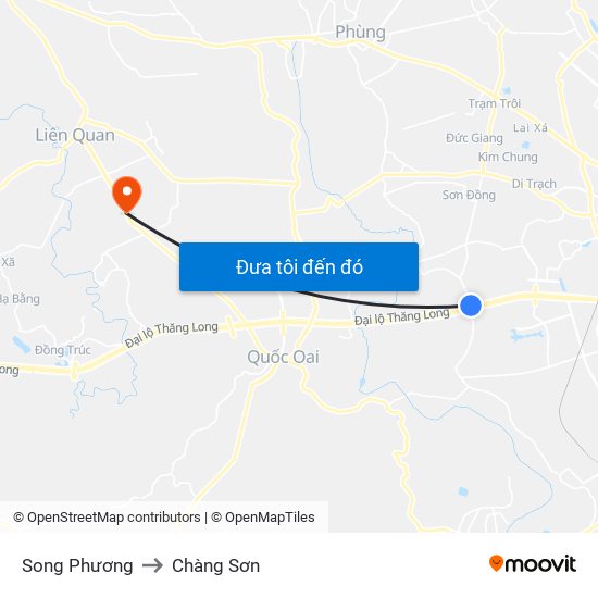 Song Phương to Chàng Sơn map