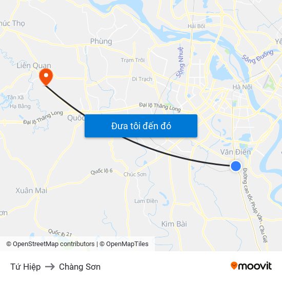 Tứ Hiệp to Chàng Sơn map