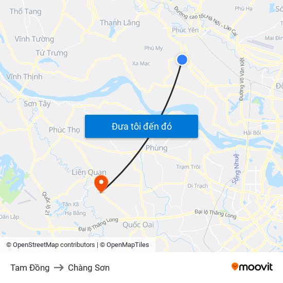 Tam Đồng to Chàng Sơn map