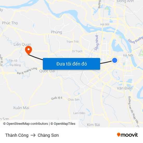 Thành Công to Chàng Sơn map