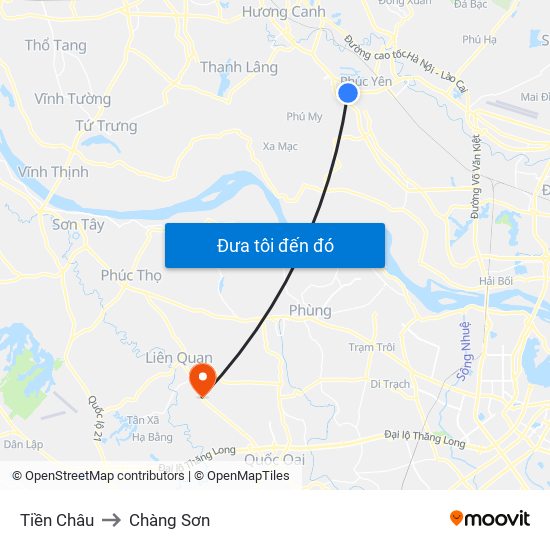 Tiền Châu to Chàng Sơn map