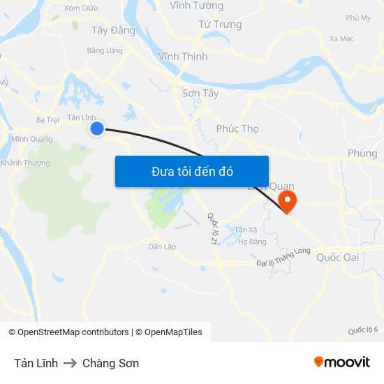 Tản Lĩnh to Chàng Sơn map