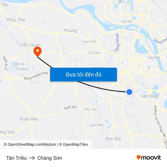 Tân Triều to Chàng Sơn map