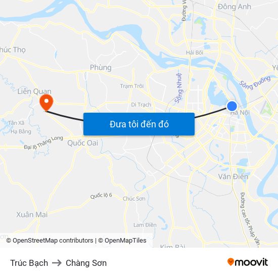 Trúc Bạch to Chàng Sơn map
