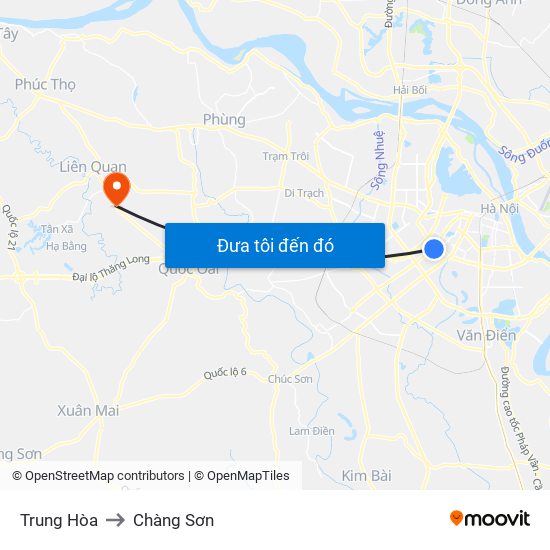 Trung Hòa to Chàng Sơn map