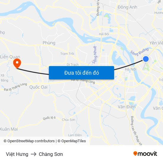Việt Hưng to Chàng Sơn map