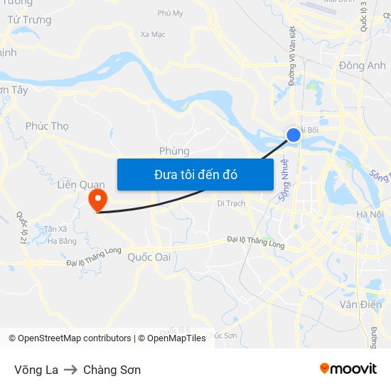 Võng La to Chàng Sơn map