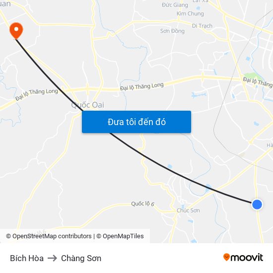 Bích Hòa to Chàng Sơn map