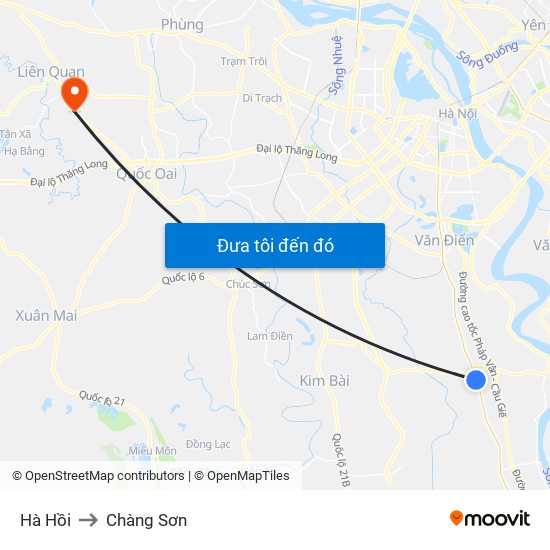 Hà Hồi to Chàng Sơn map