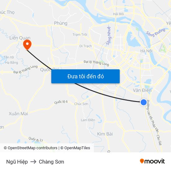 Ngũ Hiệp to Chàng Sơn map