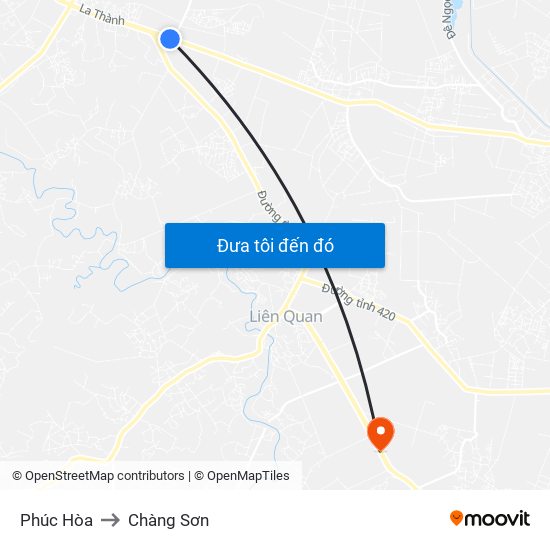 Phúc Hòa to Chàng Sơn map