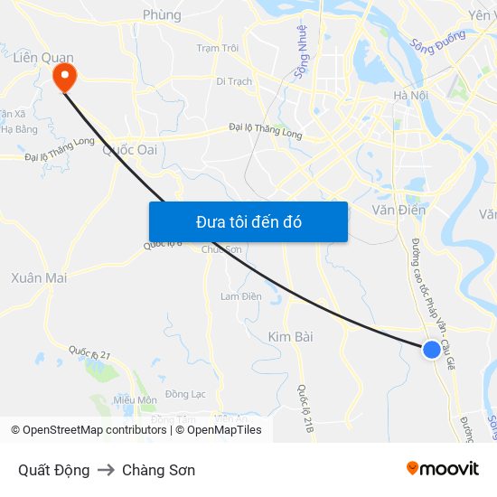 Quất Động to Chàng Sơn map