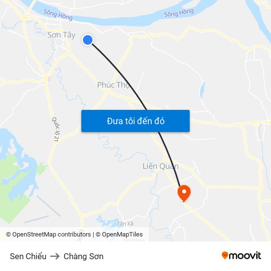 Sen Chiểu to Chàng Sơn map