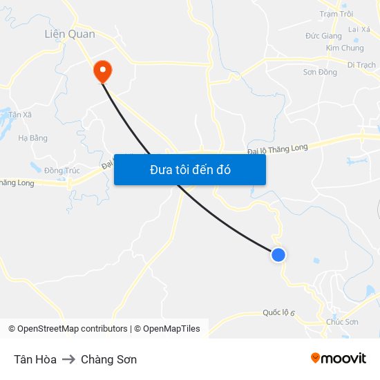 Tân Hòa to Chàng Sơn map