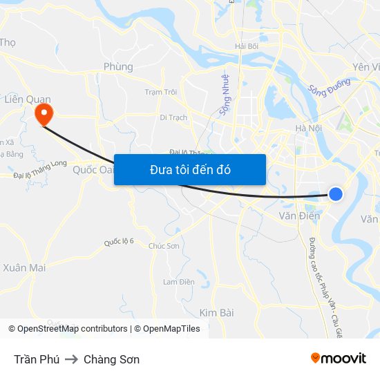 Trần Phú to Chàng Sơn map