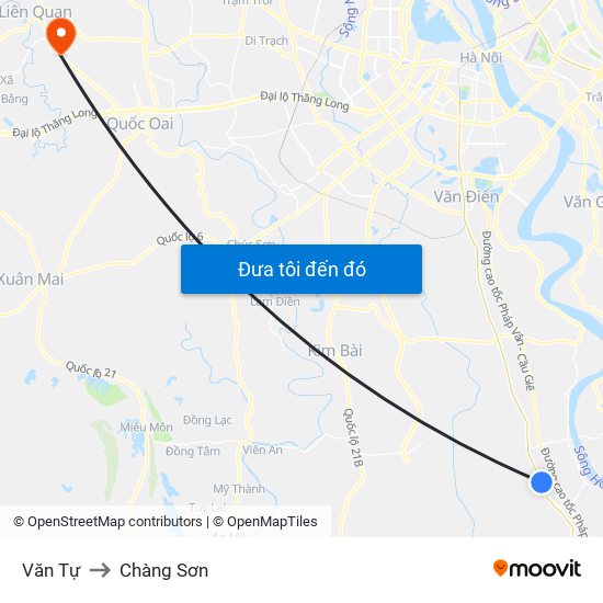 Văn Tự to Chàng Sơn map