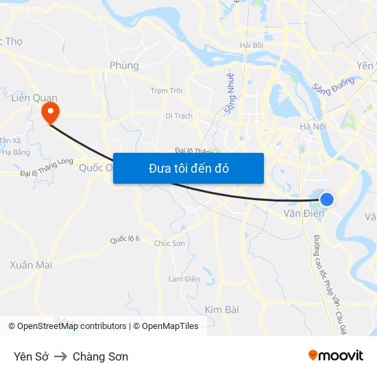 Yên Sở to Chàng Sơn map